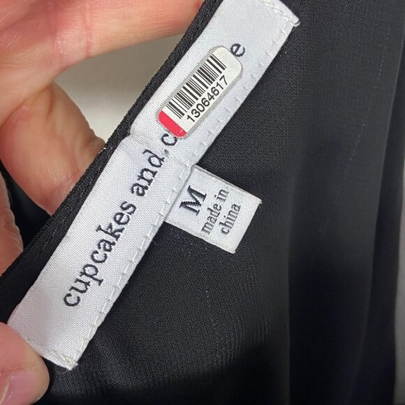 Cupcakes Cashmere Wide Leg Jumpsuit Black Pinstripe Size Medium Revolve‎ Minimal - Picture 5 of 14